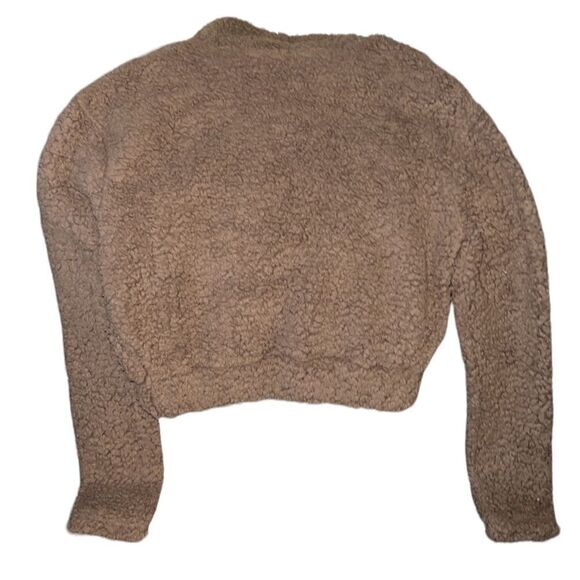 ✨ ZAFUL Women's Faux Fur Half Zip Fuzzy Sweatshirt Warm Fleece Crop Sherpa ✨ - Picture 4 of 6